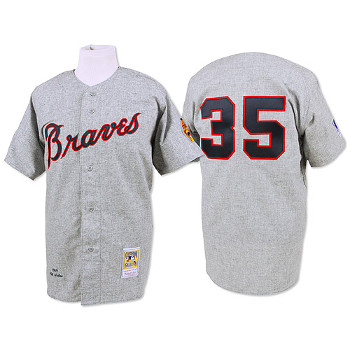 1969 Throwback Atlanta Braves Phil Niekro 35 Gray M&N MLB Jersey 1969 Throwback Atlanta Braves Phil Niekro 35 Gray M&N MLB Jersey